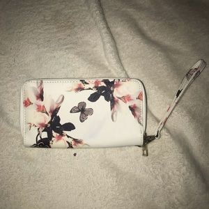Wallet with butterfly and floral design